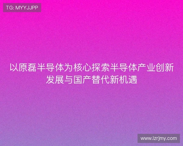 以原磊半导体为核心探索半导体产业创新发展与国产替代新机遇